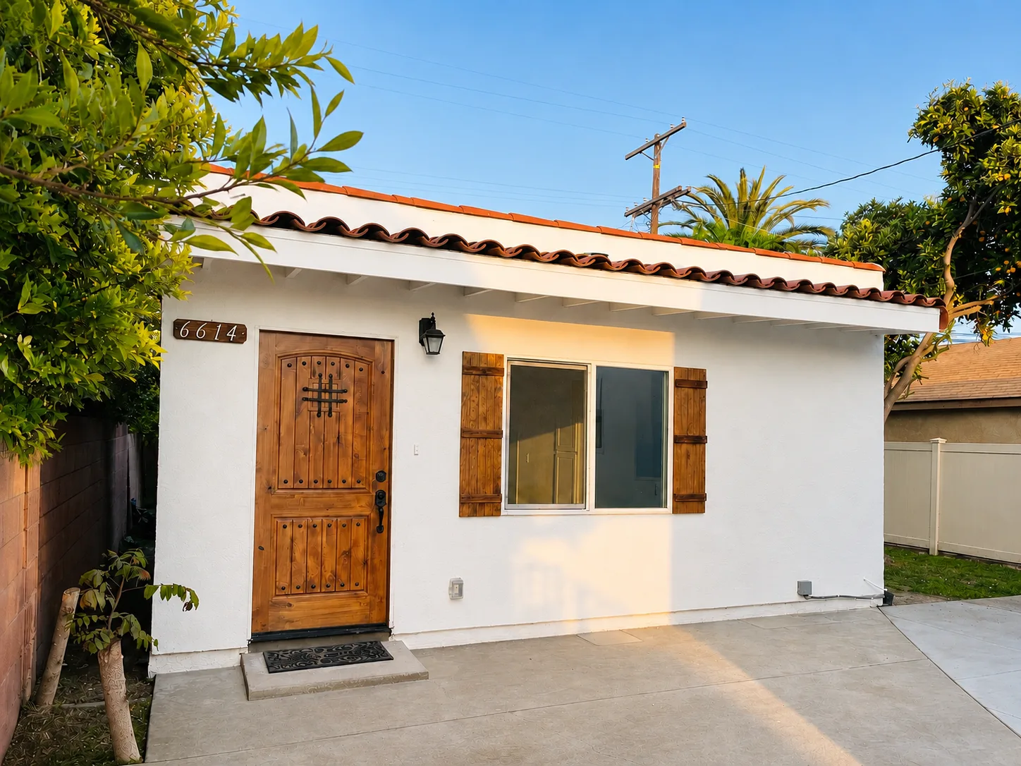 Spanish-style detached accessory dwelling unit built by Rehab Building Co. INC
