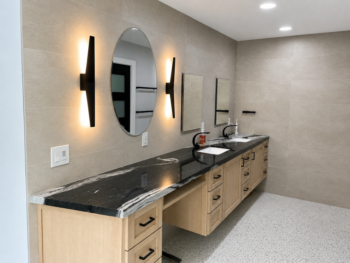 Remodeled bathroom built by Rehab Building Co. INC in Gardena