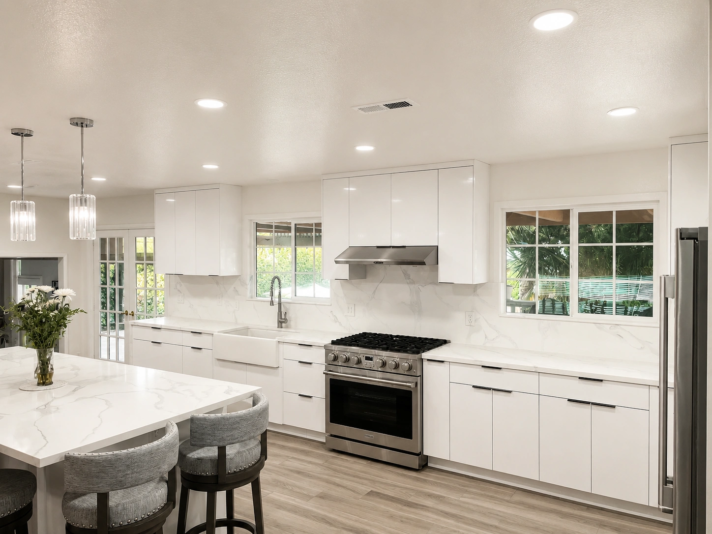 Remodeled kitchen built by Rehab Building Co. INC in Gardena